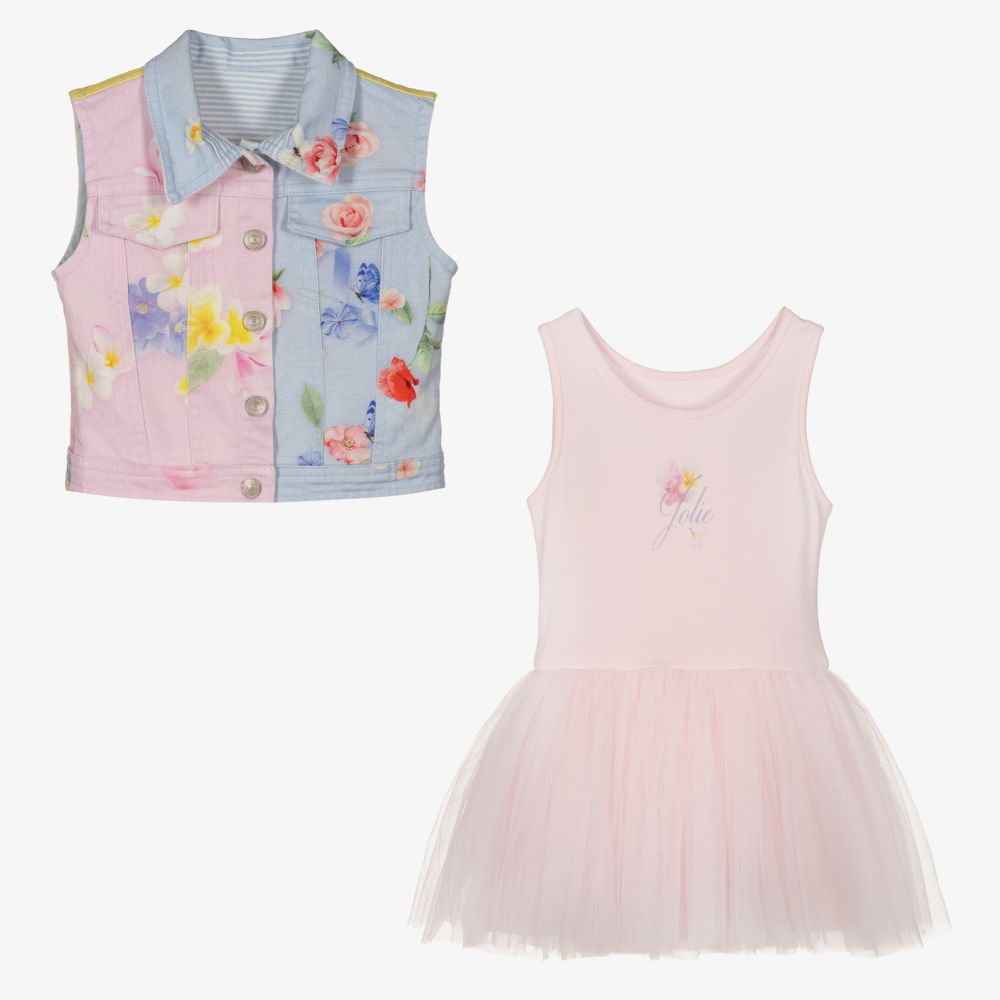 Lapin House-Pink & Blue Cotton Dress Set | Childrensalon Outlet