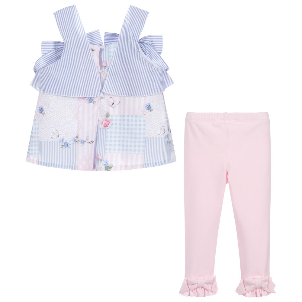 Lapin House-Pink & Blue Leggings Set | Childrensalon Outlet
