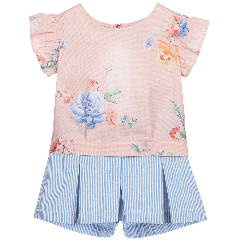 Lapin House-Pink & Blue Shorts Set | Childrensalon Outlet