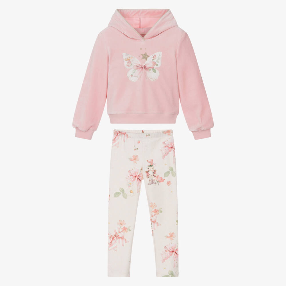 Lapin House-Pink Butterfly Leggings Set | Childrensalon Outlet