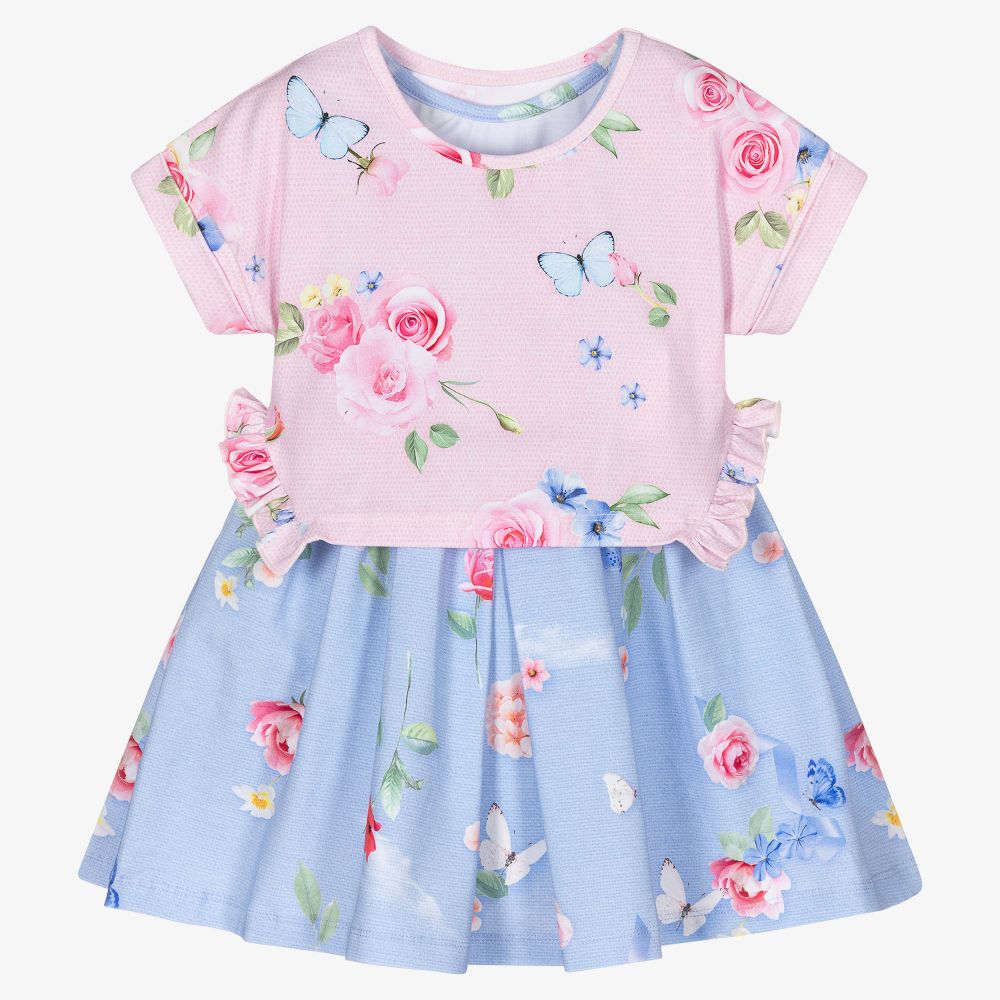 Lapin House - Pink Butterly Floral Dress Set | Childrensalon