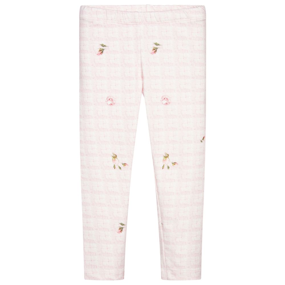 Lapin House - Pink Cotton Floral Leggings | Childrensalon