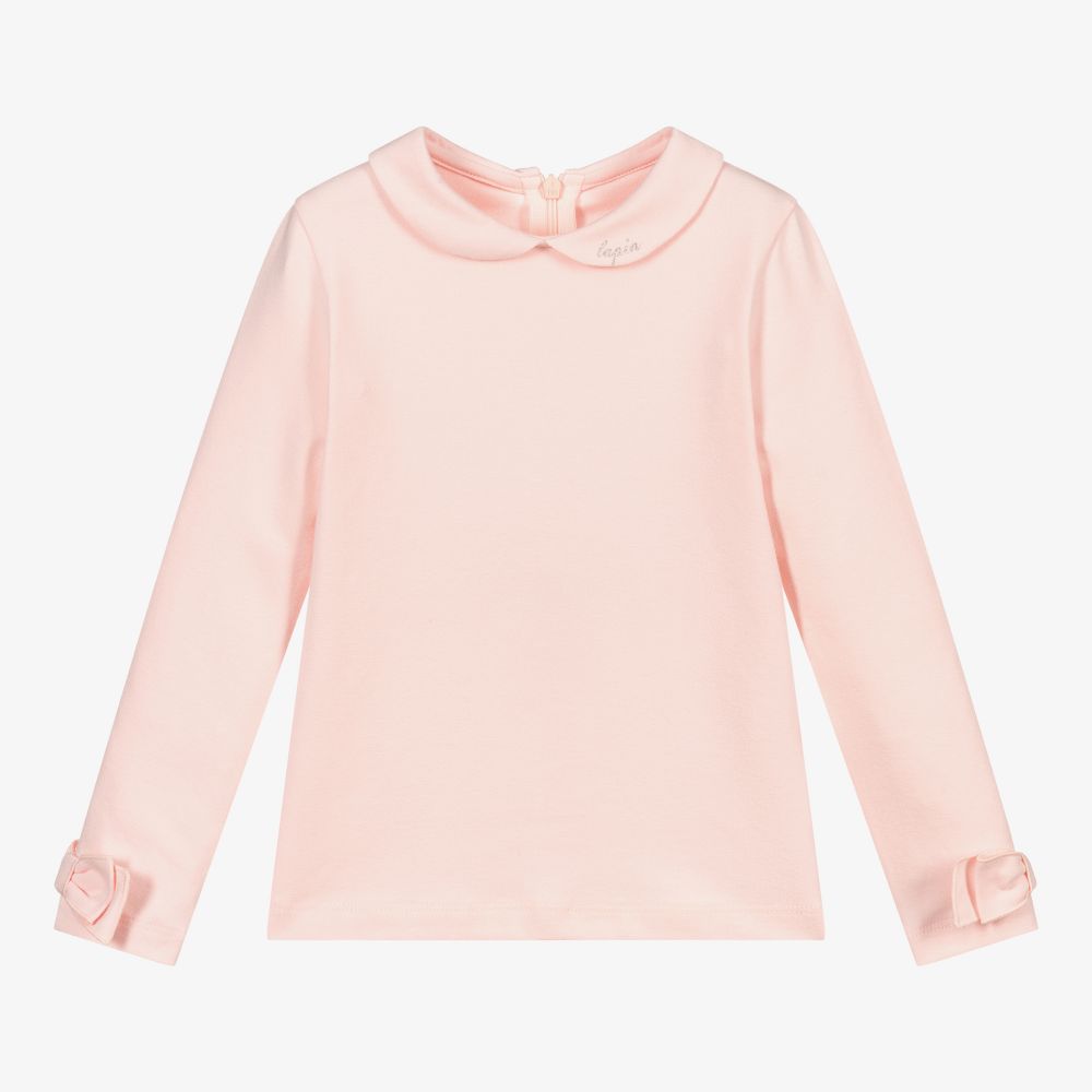 Lapin House - Pink Cotton Jersey Top | Childrensalon