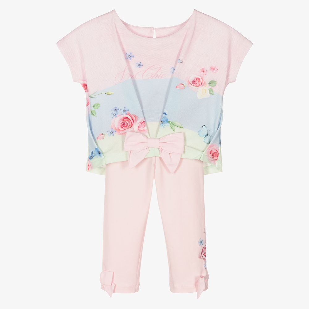 Lapin House-Pink Cotton Leggings Set | Childrensalon Outlet