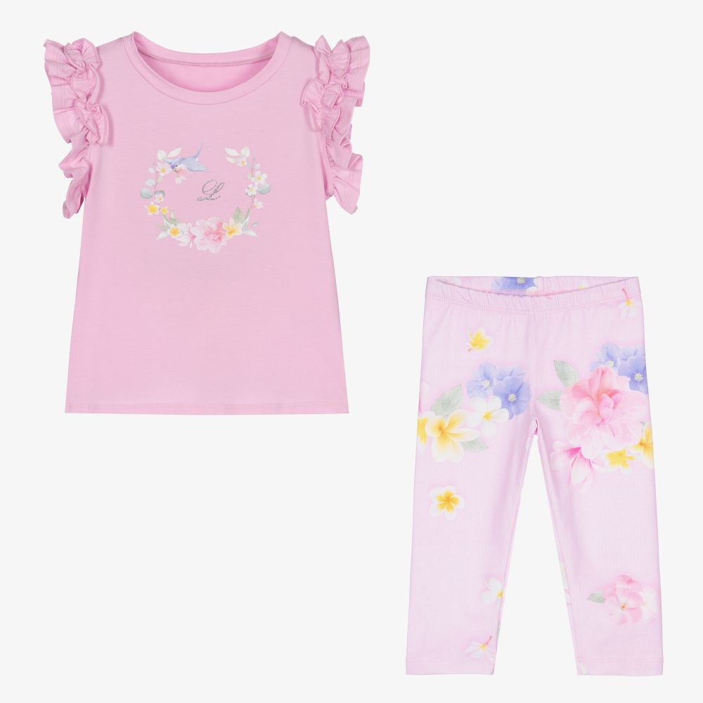 Lapin House-طقم ليغنغز قطن جيرسي لون زهري للبنات | Childrensalon Outlet