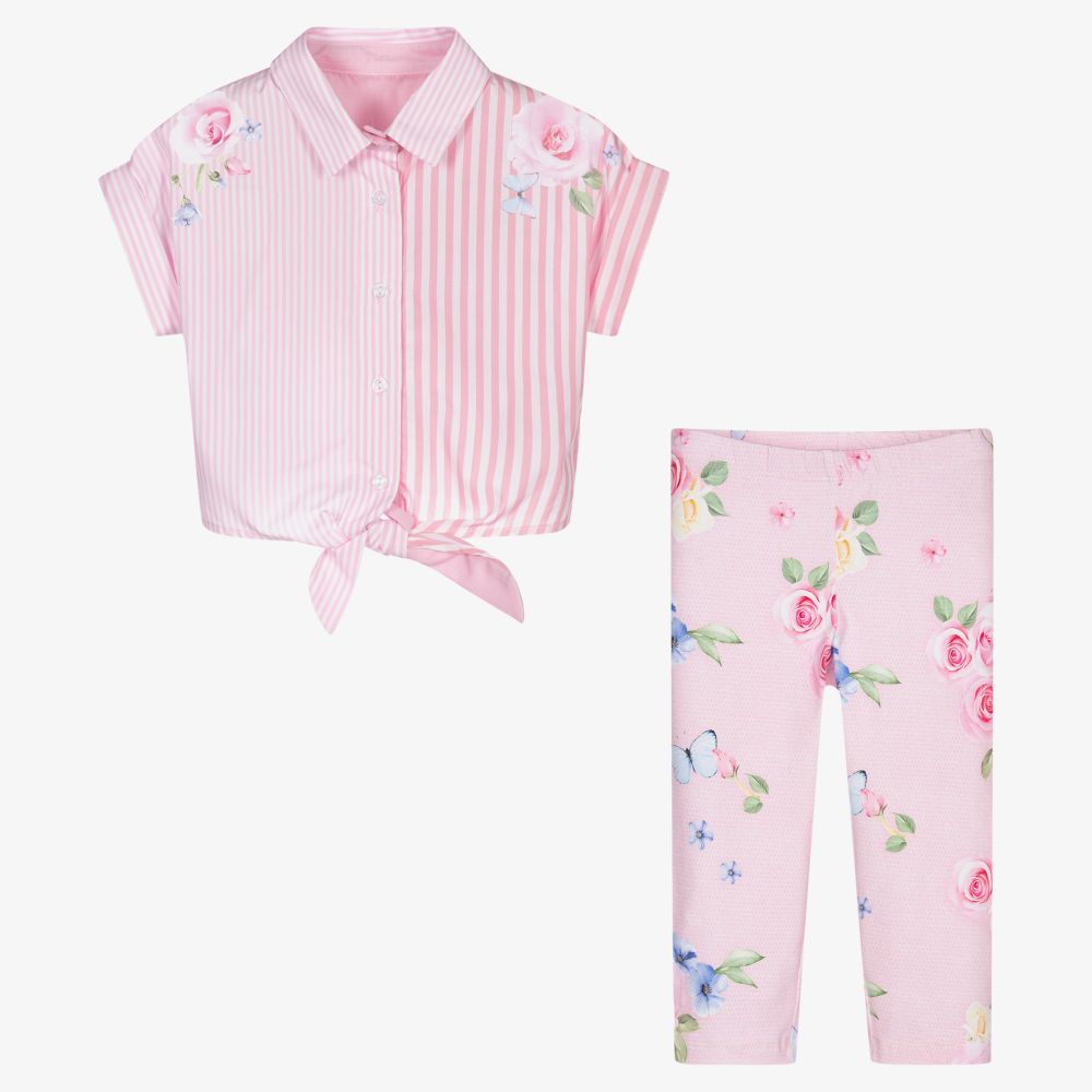 Lapin House-Розовый топ и легинсы из хлопка | Childrensalon Outlet