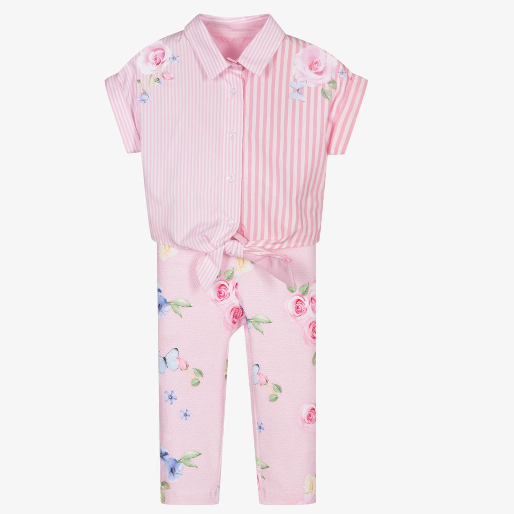 Lapin House-طقم ليغنغز قطن لون زهري للبنات | Childrensalon Outlet