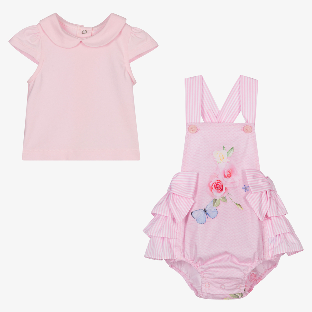 Lapin House-Pink Cotton Top & Shorts Set | Childrensalon Outlet