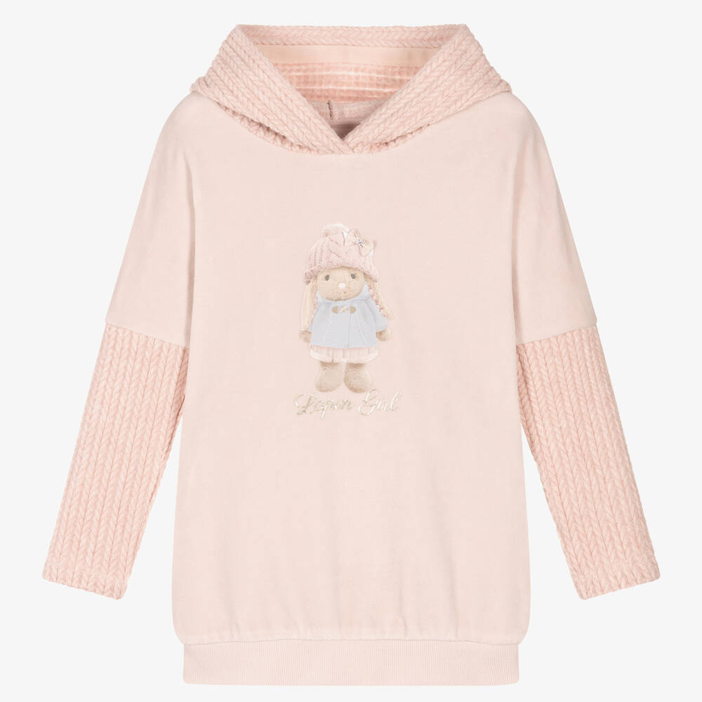 Lapin House-Pink Cotton Velour Knit Dress | Childrensalon Outlet