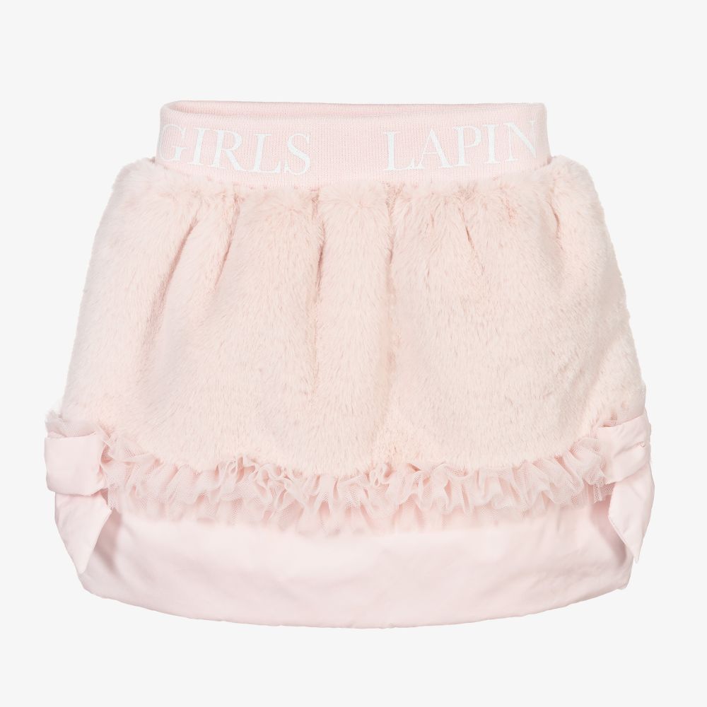 Lapin House - Pink Faux Fur Skirt | Childrensalon