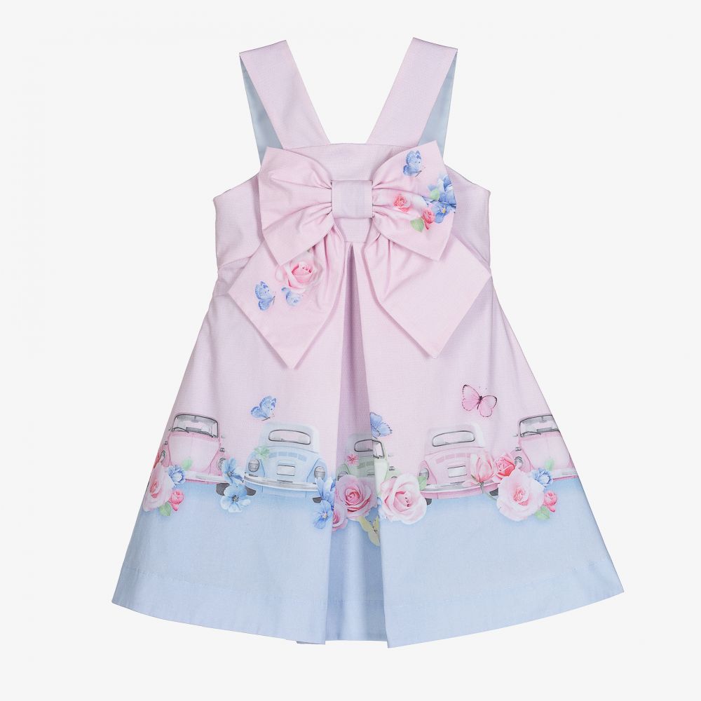 Lapin House - Розовое платье с цветами и машинками | Childrensalon