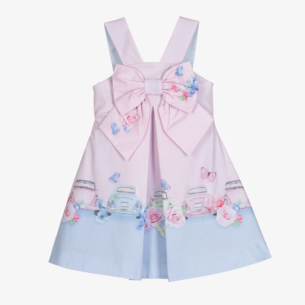 Lapin House-Розовое платье с цветами и машинками | Childrensalon Outlet