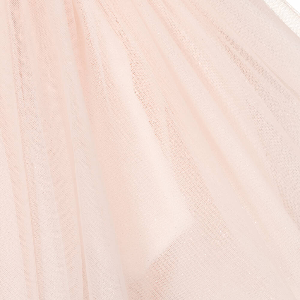 Lapin House-Pink Flowers Silk Tulle Dress | Childrensalon Outlet