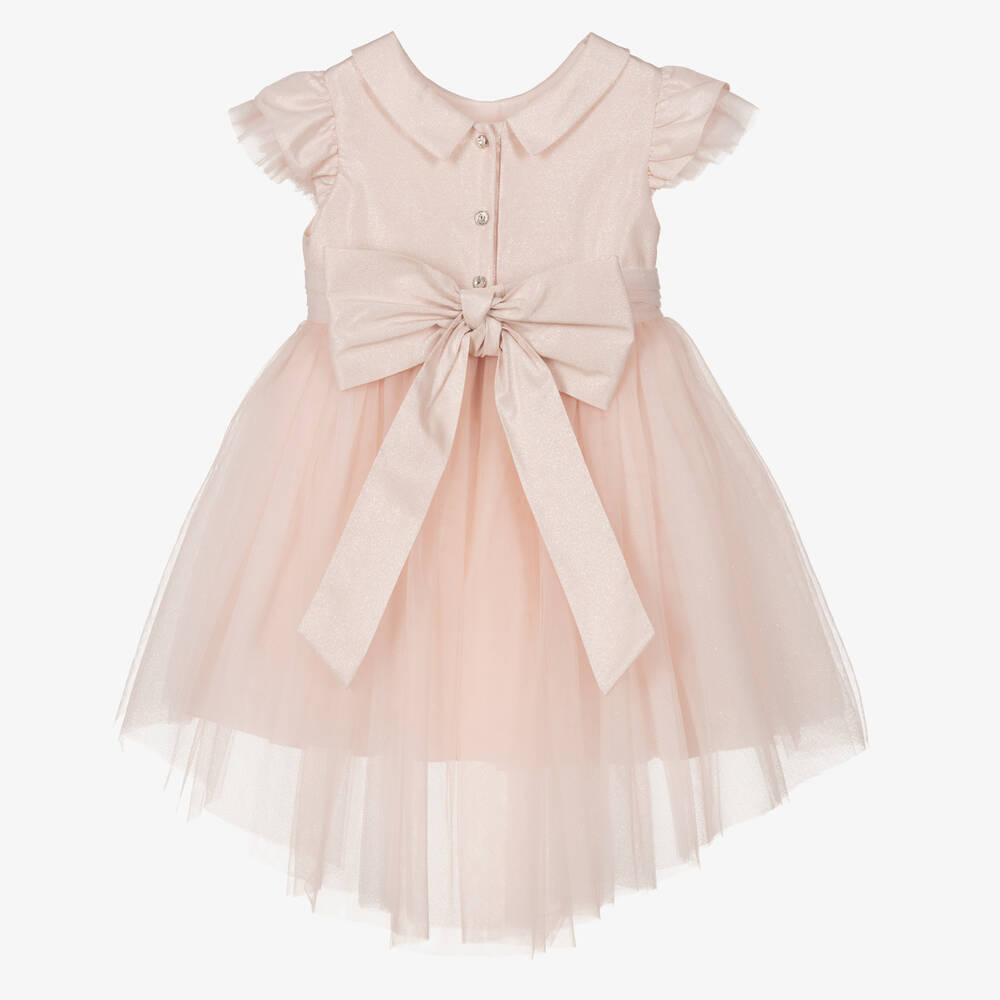 Lapin House-Pink Flowers Silk Tulle Dress | Childrensalon Outlet