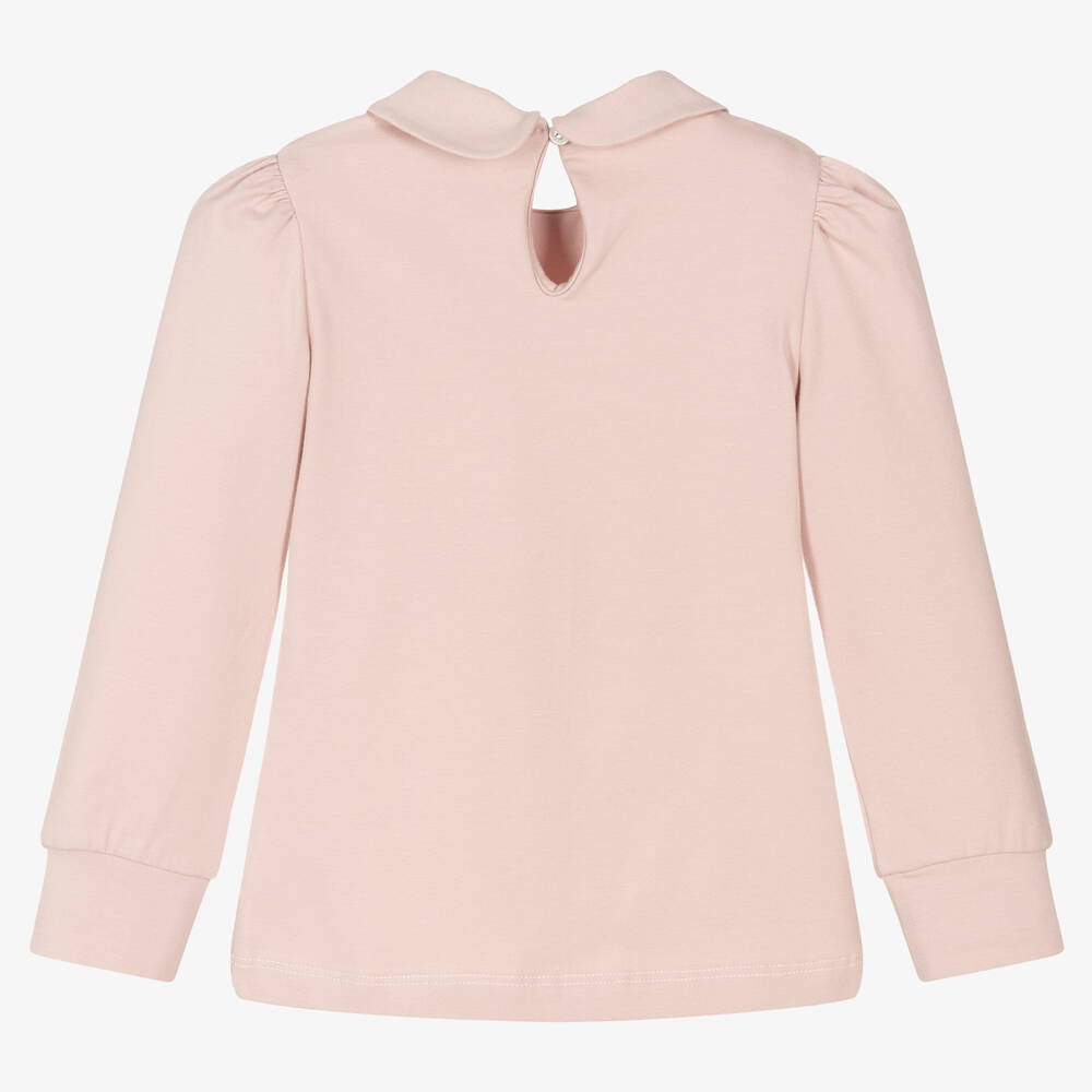 Lapin House-Pink Glitter Bow Cotton Top | Childrensalon Outlet