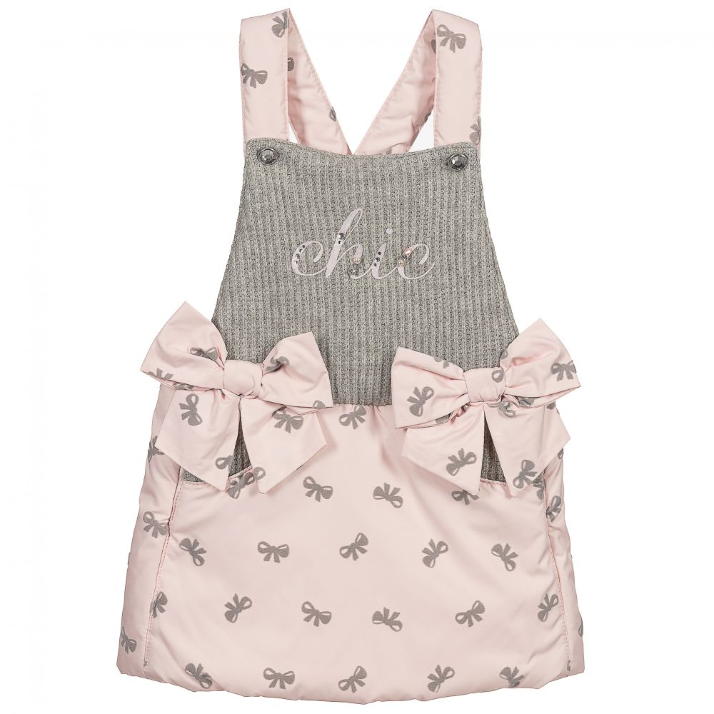 Lapin House - Pink & Grey Pinafore Dress | Childrensalon