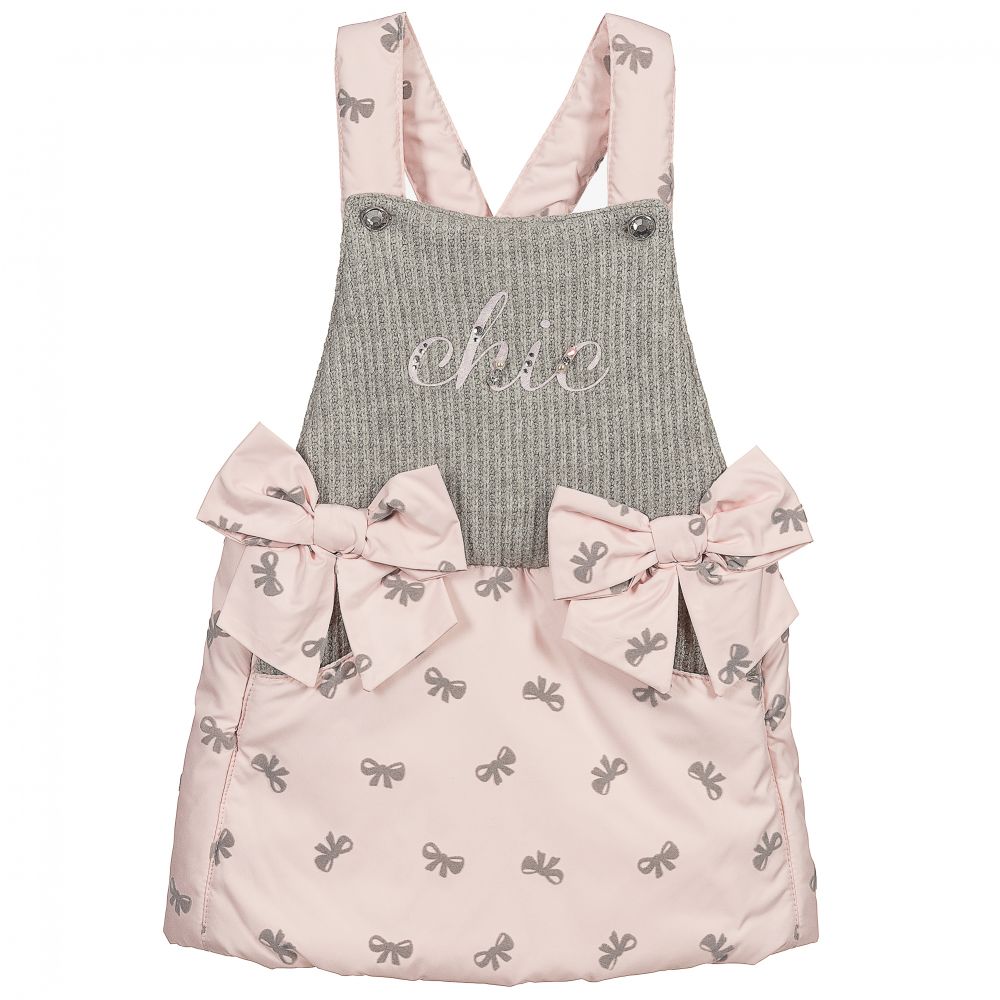 Lapin House-Pink & Grey Pinafore Dress | Childrensalon Outlet
