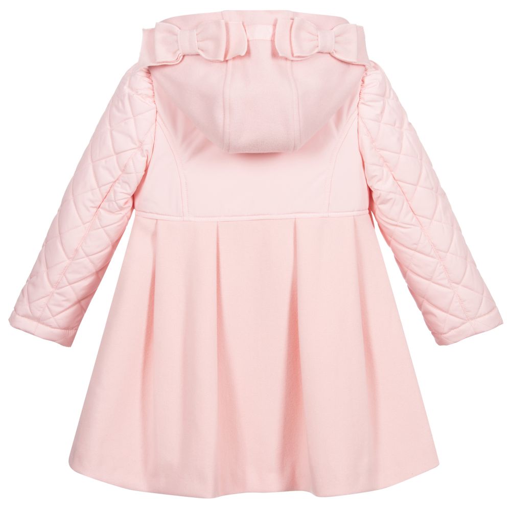 Lapin House-Pink Hooded Wool Coat | Childrensalon Outlet