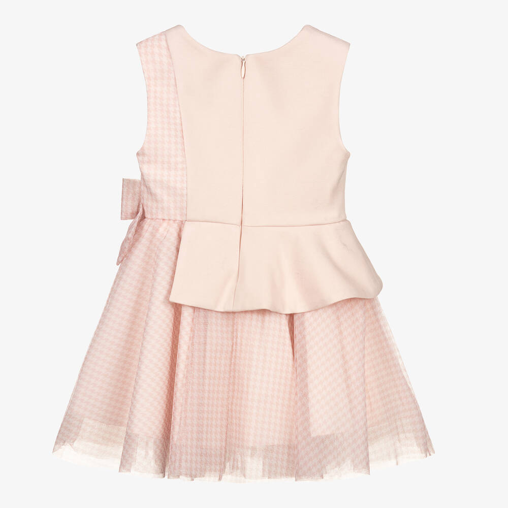 Lapin House-Pink Houndstooth Tulle Dress | Childrensalon Outlet