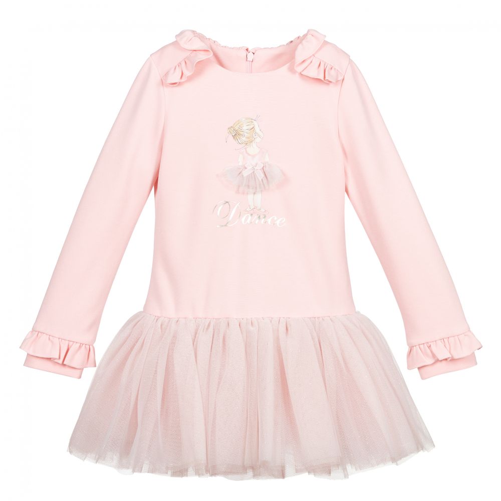 Lapin House - Pink Jersey & Tulle Dress | Childrensalon