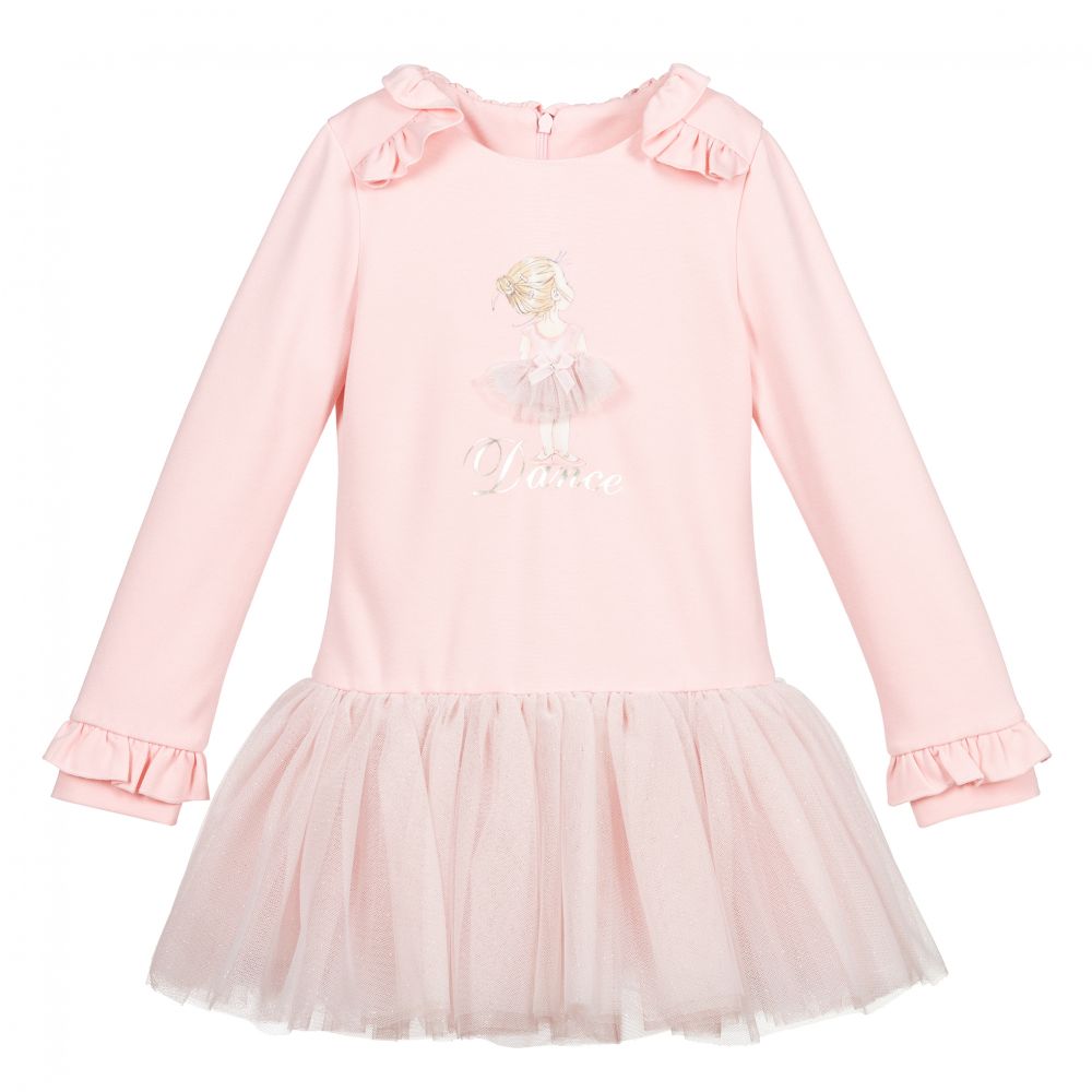Lapin House-Pink Jersey & Tulle Dress | Childrensalon Outlet