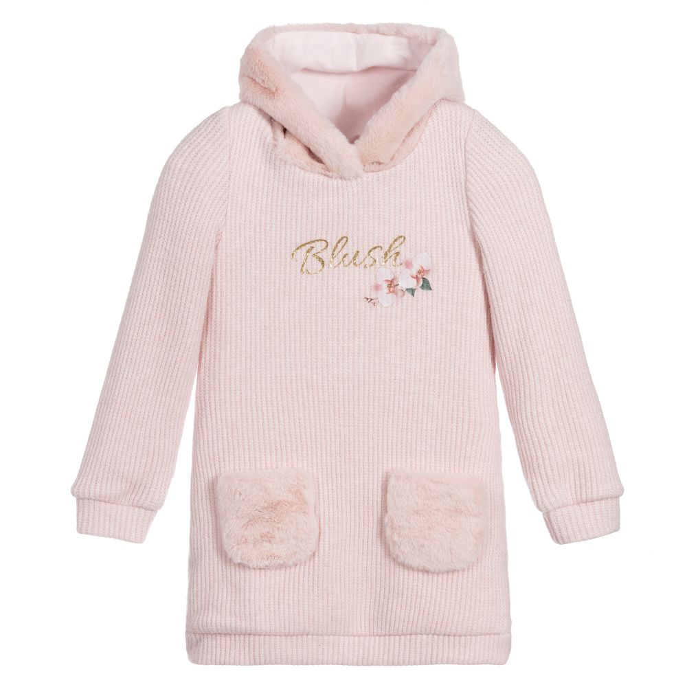 Lapin House-Розовое вязаное платье-свитер | Childrensalon Outlet