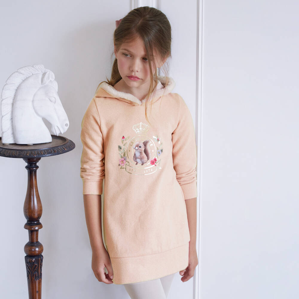 Lapin House-Pink Squirrel Sweatshirt Dress | Childrensalon Outlet