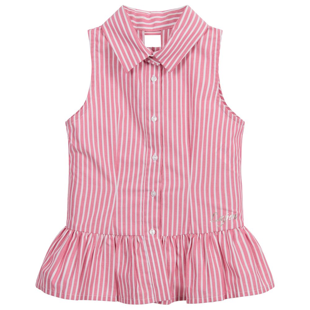 Lapin House - Pink Striped Cotton Blouse | Childrensalon