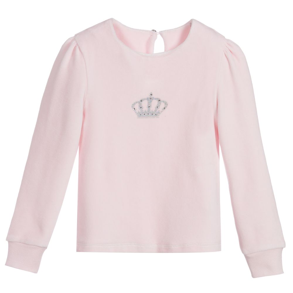 Lapin House - Розовый велюровый топ с короной | Childrensalon