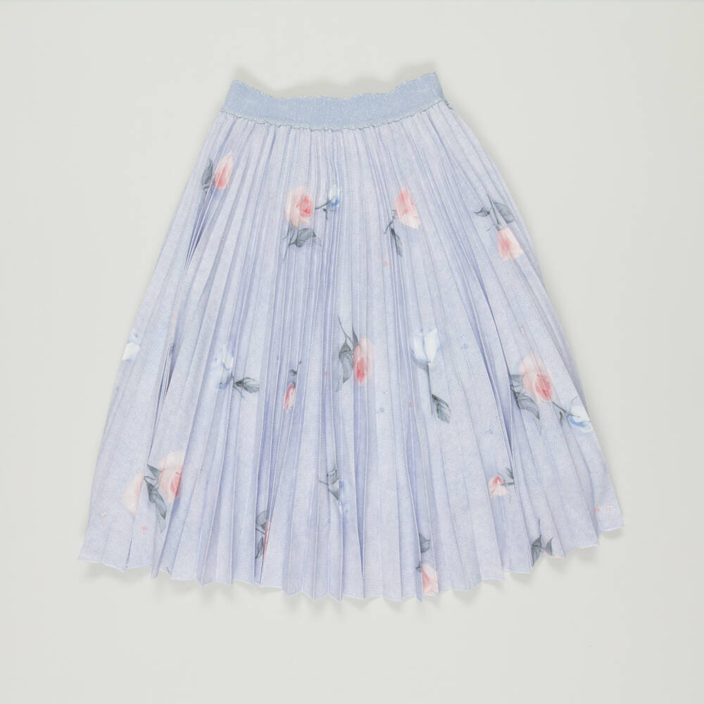 Lapin House-Preloved Girls Blue Floral Patterned Skirt (7 years) | Childrensalon Outlet