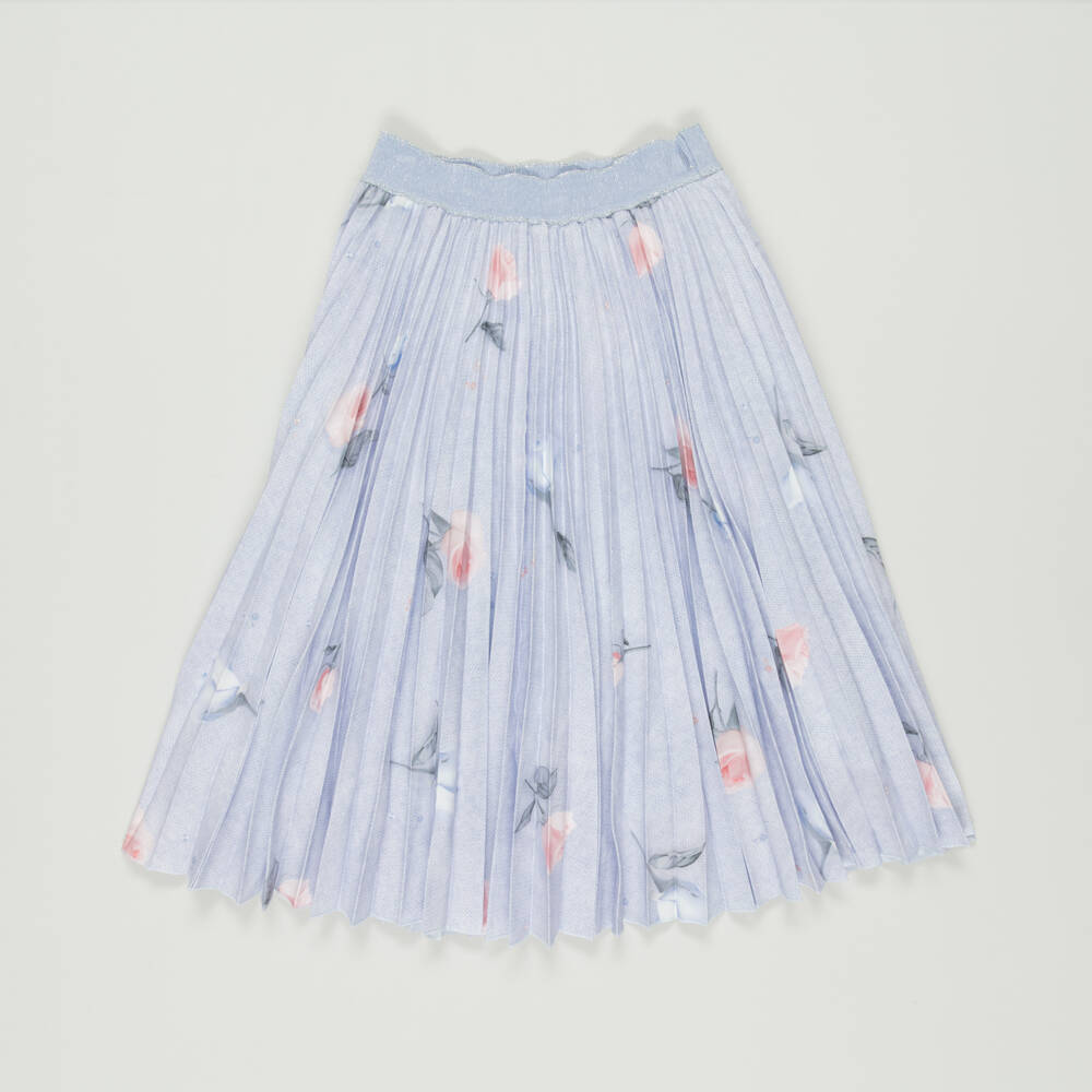 Lapin House-Preloved Girls Blue Floral Patterned Skirt (7 years) | Childrensalon Outlet