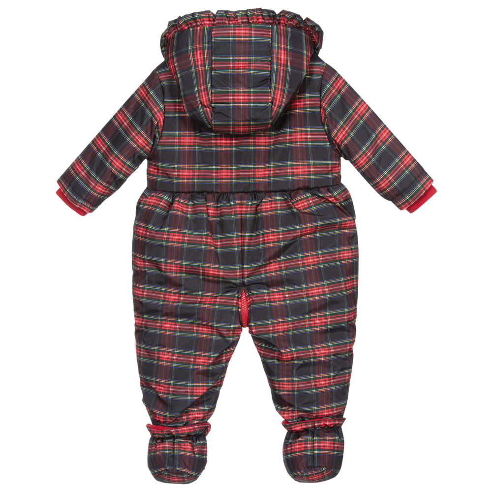 Lapin House-Red & Black Tartan Snowsuit | Childrensalon Outlet