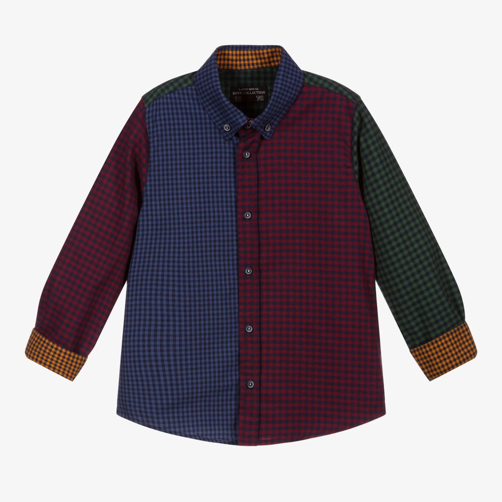 Lapin House-Red & Blue Check Shirt | Childrensalon Outlet
