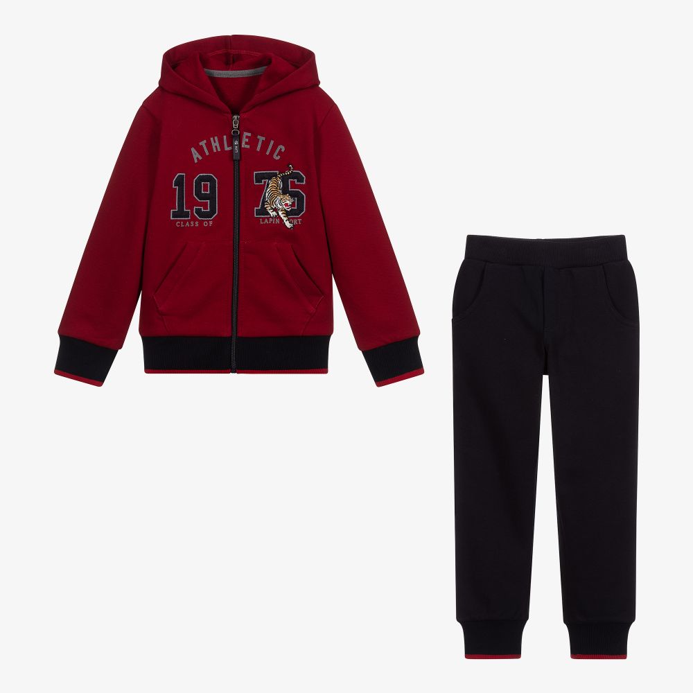 Lapin House-Red & Blue Cotton Tracksuit | Childrensalon Outlet