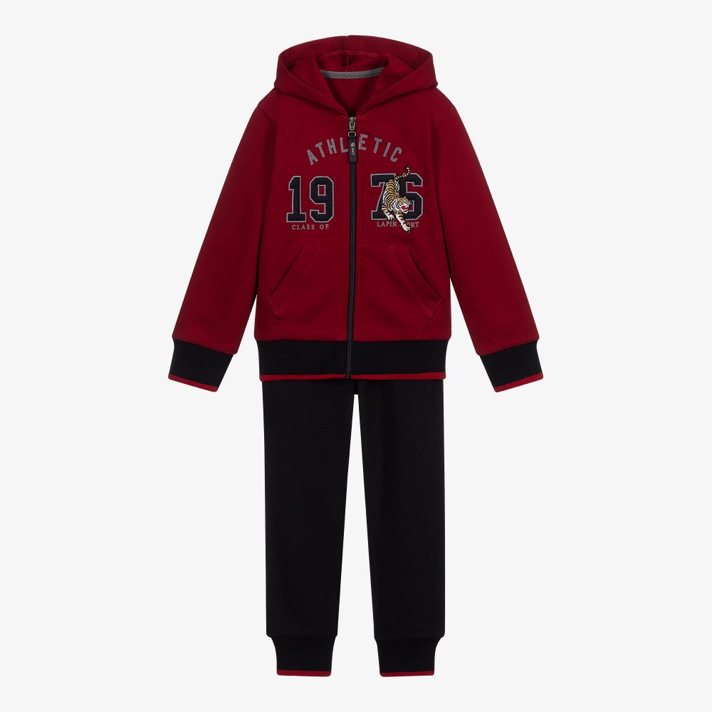 Lapin House - Red & Blue Cotton Tracksuit | Childrensalon