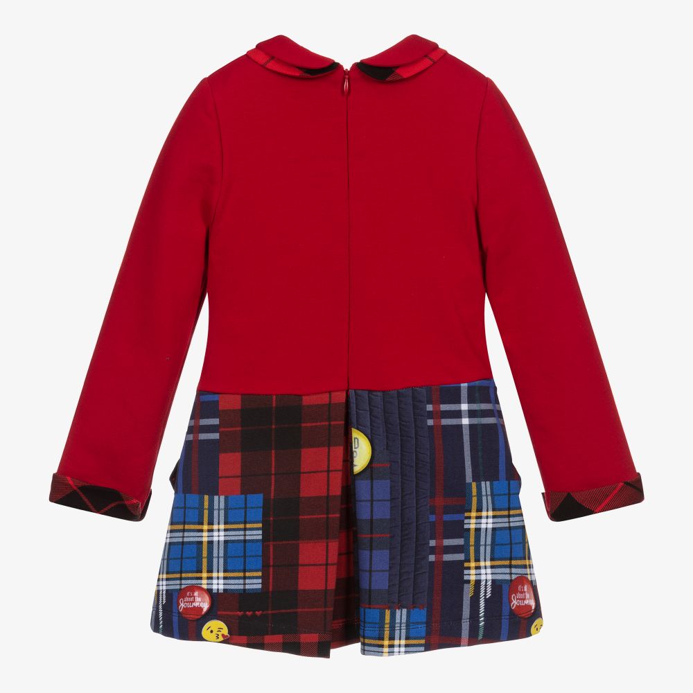 Lapin House-فستان قطن جيرسي لون أحمر وكحلي | Childrensalon Outlet