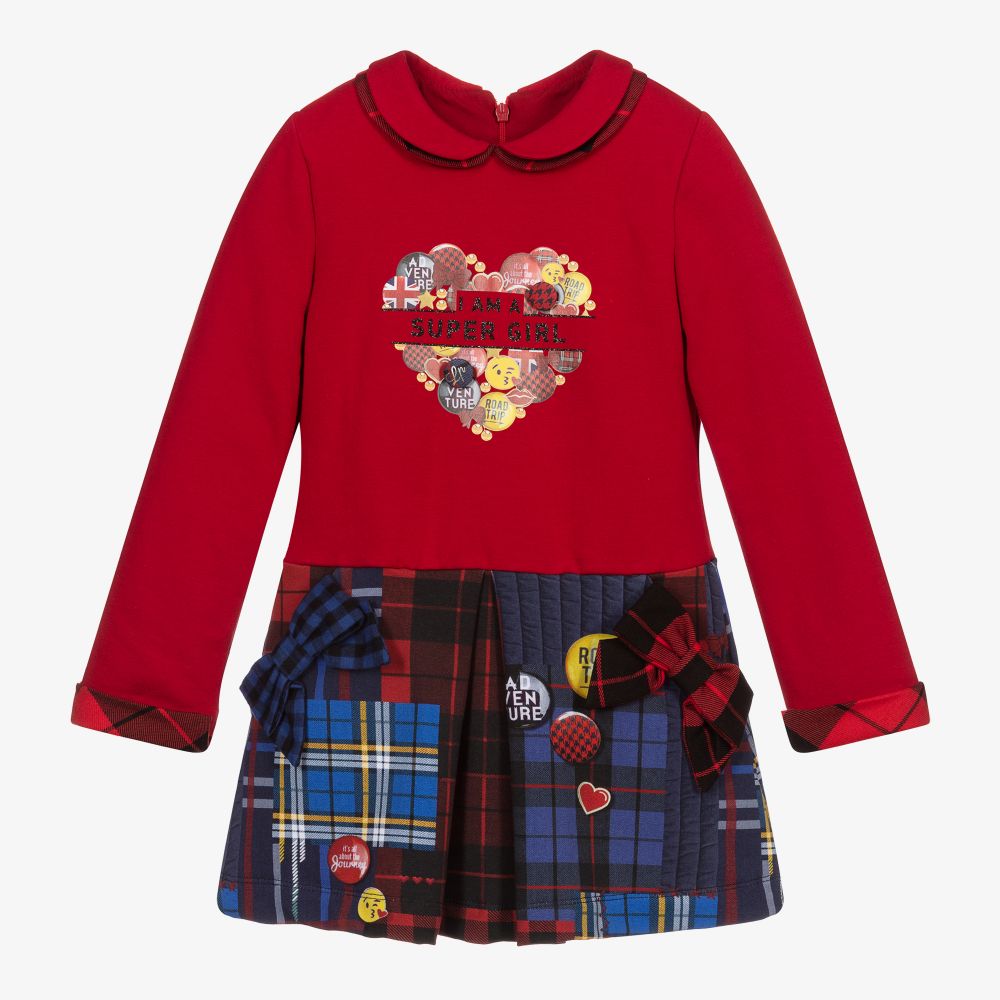 Lapin House - Robe rouge et bleue en jersey | Childrensalon