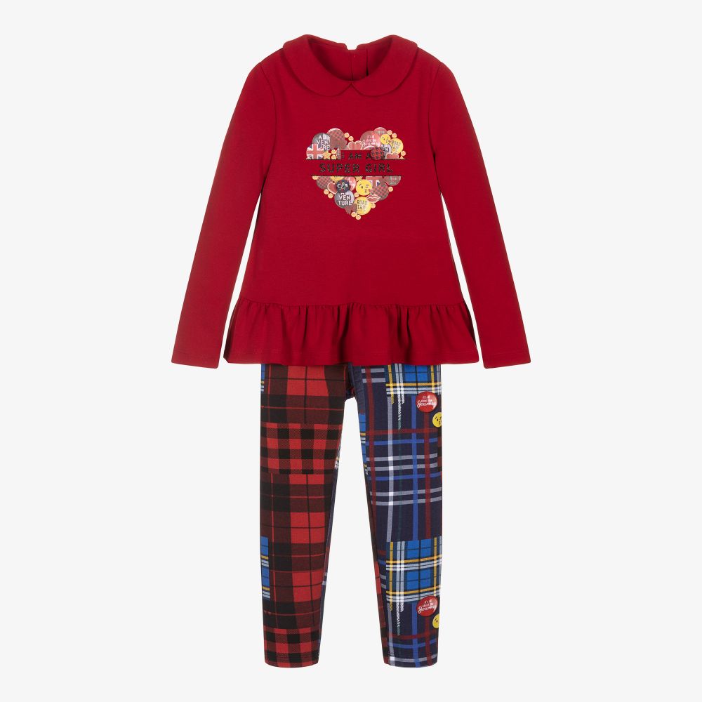 Lapin House-Red & Blue Tartan Leggings Set | Childrensalon Outlet