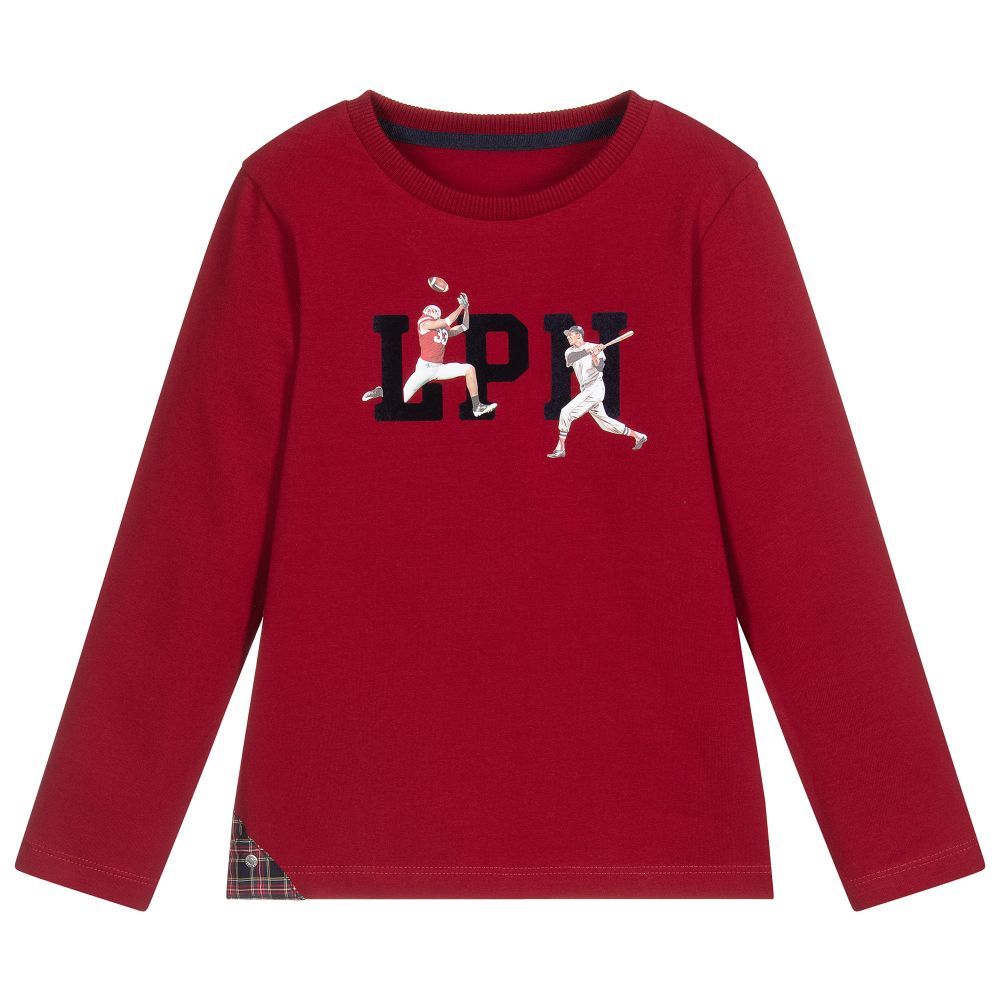 Lapin House - Red Cotton Jersey Top | Childrensalon