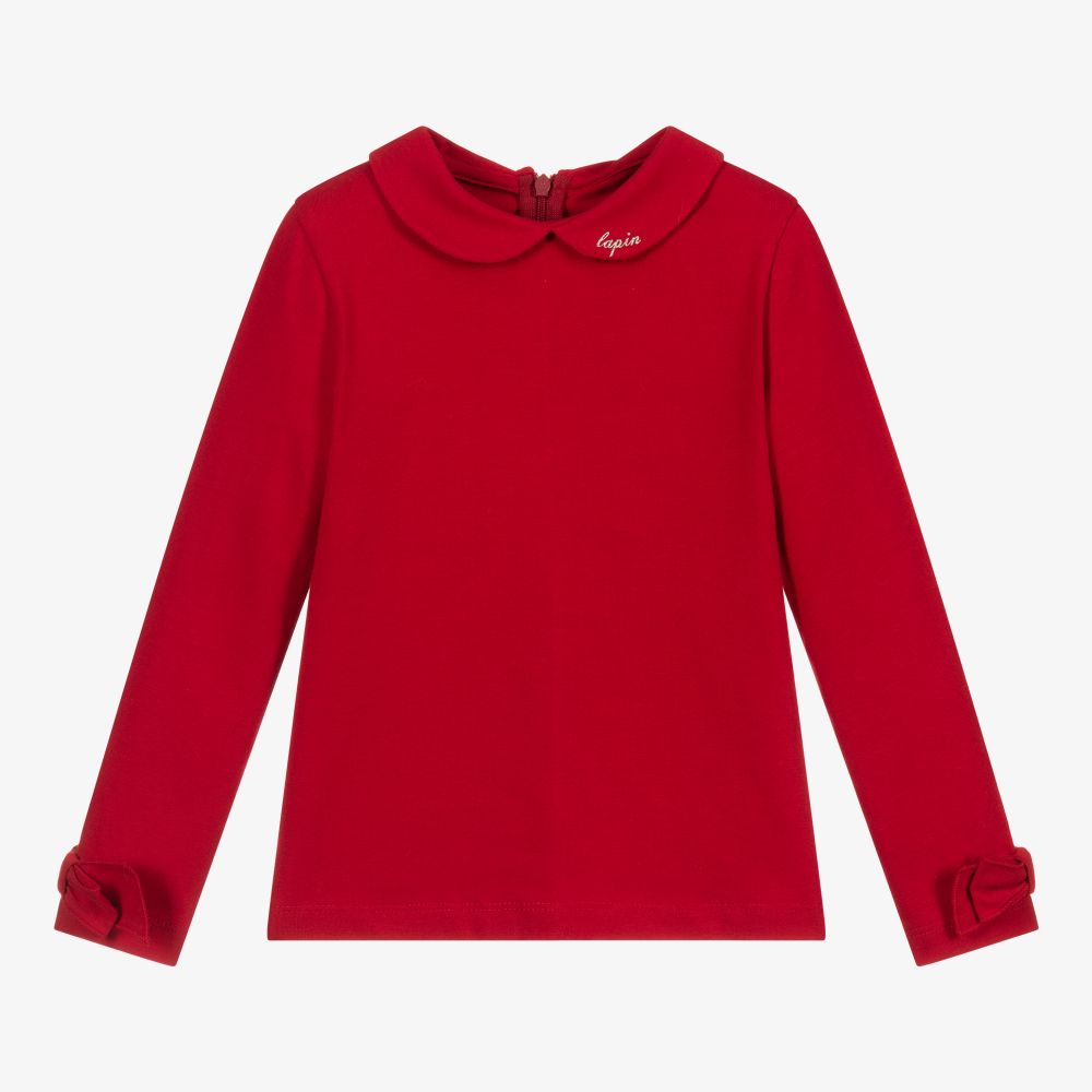 Lapin House - Red Cotton Jersey Top | Childrensalon