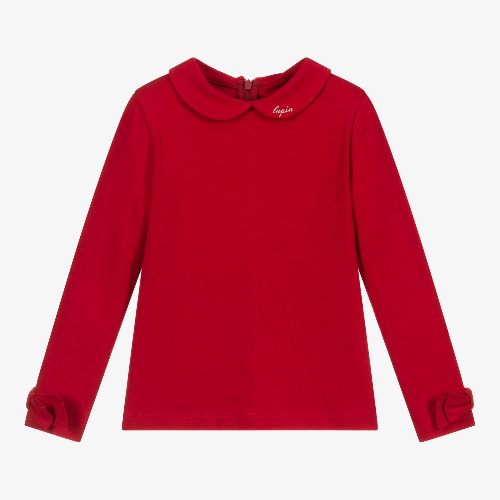 Lapin House-Red Cotton Jersey Top | Childrensalon Outlet