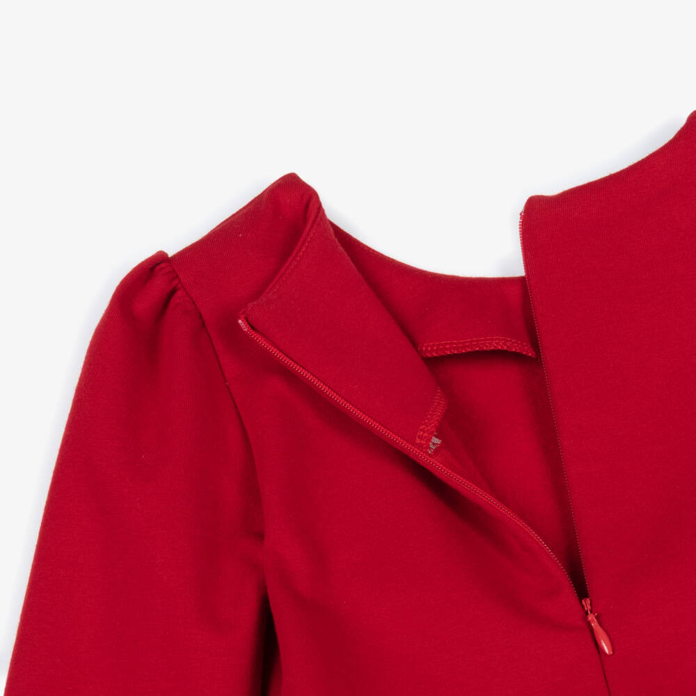 Lapin House-Red Flower Ls Dress | Childrensalon Outlet