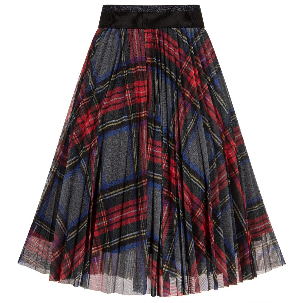 Lapin House-تنورة تارتان لون رمادي وأحمر | Childrensalon Outlet