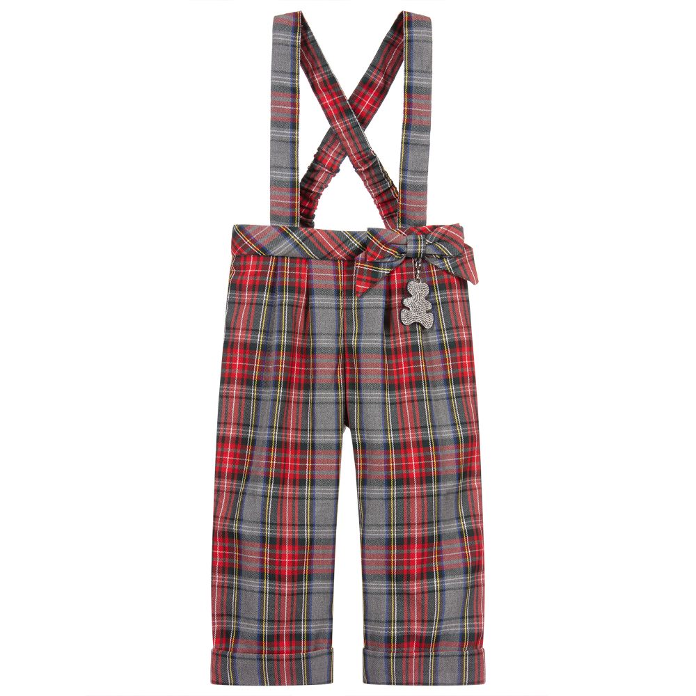 Lapin House - Pantalon écossais rouge et gris | Childrensalon