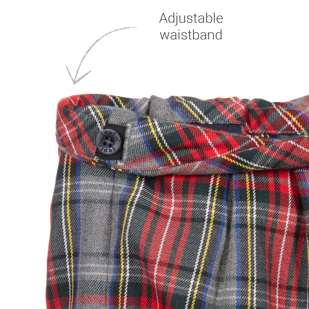 Lapin House-Red & Grey Tartan Trousers | Childrensalon Outlet