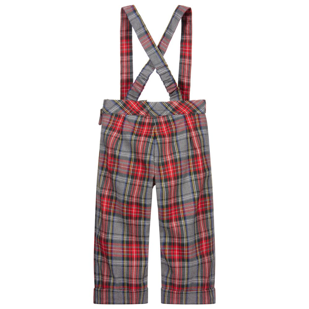 Lapin House-Red & Grey Tartan Trousers | Childrensalon Outlet