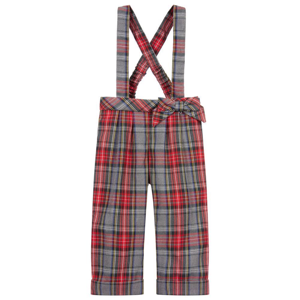 Lapin House-Red & Grey Tartan Trousers | Childrensalon Outlet