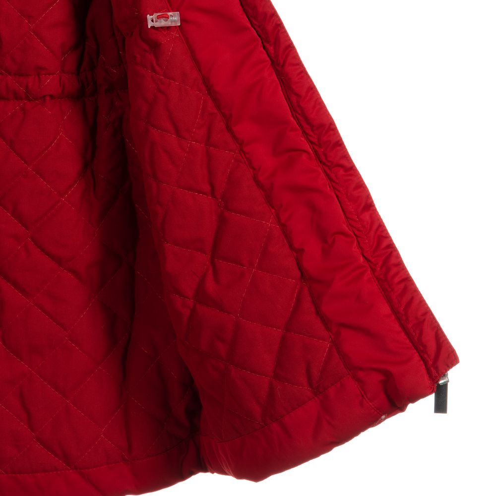 Lapin House-Red Hooded Puffer Coat | Childrensalon Outlet