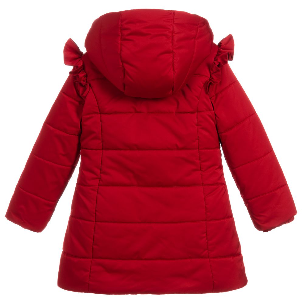 Lapin House-Red Hooded Puffer Coat | Childrensalon Outlet