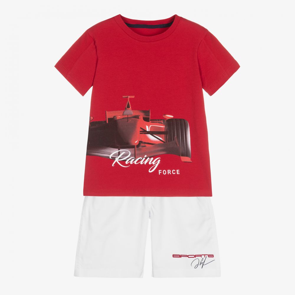 Lapin House - Красная футболка и белые шорты из хлопка | Childrensalon